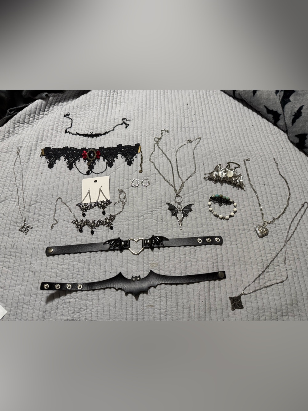 Black Gothic Bat Choker Costume Jewelry